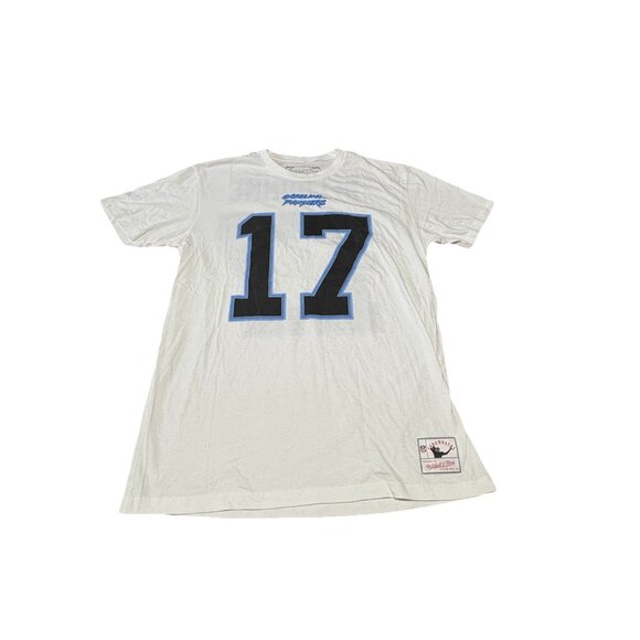 Mens Mitchell & Ness Jake Delhomme White Carolina Panthers Name #17 T-Shirt Sz L - Picture 2 of 7
